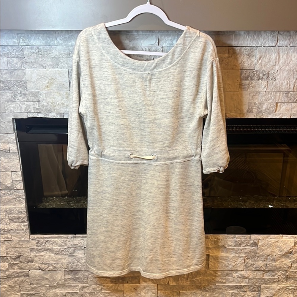 Anthropologie Gray Cozy Drawstring waist dress, Size Medium - Picture 11 of 12